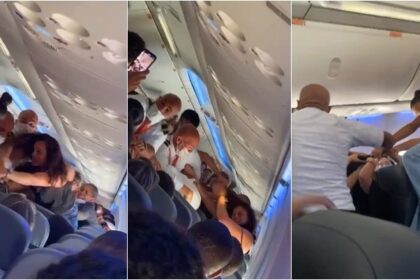 Mulheres 'saem no tapa' dentro de avião e passageira fica com seios de fora