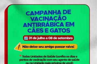 SAJ: Campanha de vacinação antirrábica começa nesta segunda