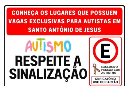 Vídeo: Lei de vagas exclusivas para autistas promove inclusão e acessibilidade em Santo Antônio de Jesus
