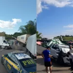 Acidente grave envolvendo cinco veículos deixa quatro feridos na BR-101 próximo a Santo Antônio de Jesus