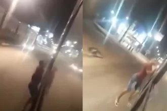 Vídeo: Homem fica pendurado na janela de ônibus em movimento após suposta traição ser descoberta