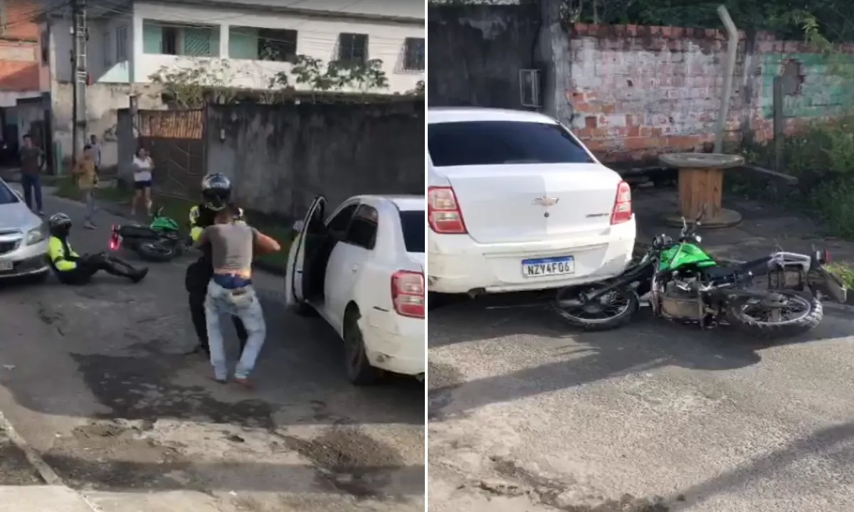 Vídeo: Homem é preso após atropelar agente de trânsito e tentar fugir em Camaçari