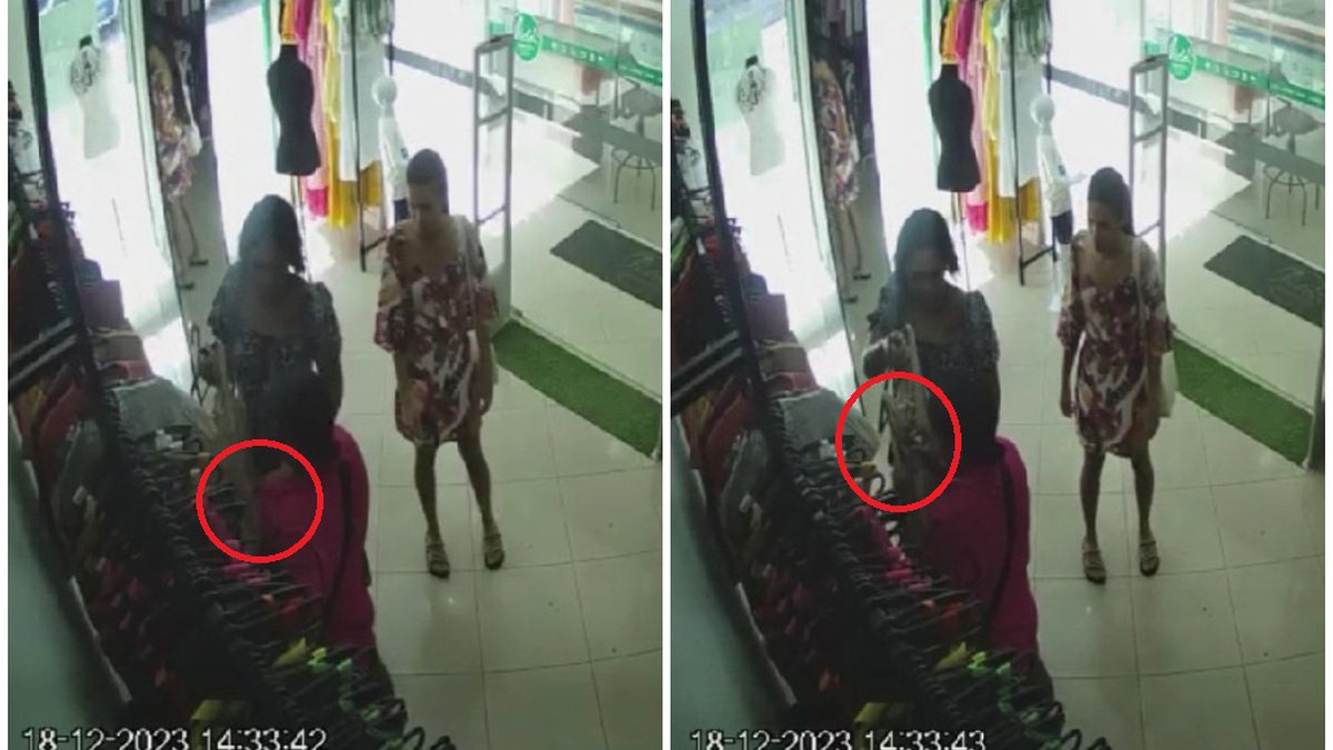 Três mulheres são flagradas usando imã para tirar alarme e furtar roupas em loja da Pituba