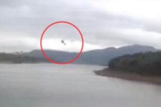 Helicóptero com quatro pessoas cai em lago, em Minas Gerais