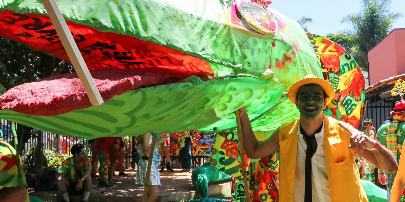 Foliões ocupam as ruas da capital no bloco Calango Careta