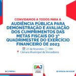 Prefeitura informa à população acerca de audiência pública para demonstração e avaliação dos cumprimentos das metas fiscais do 3º quadrimestre do exercício financeiro de 2023 – Prefeitura de Santo Antônio de Jesus - BA