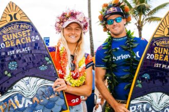 Surfe: australianos conquistam etapa de Sunset Beach