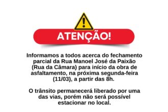 SAJ: Prefeitura informa sobre fechamento parcial da Rua Manoel José Paixão (Rua da Câmara) – Prefeitura de Santo Antônio de Jesus - BA