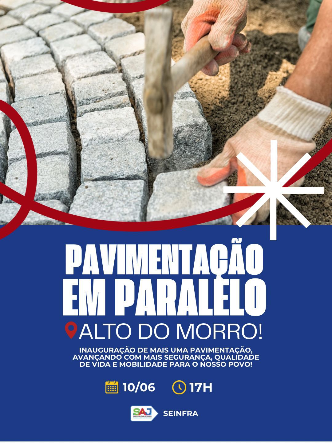 Prefeitura de Santo Antônio de Jesus realizará inauguração da pavimentação do Alto do Morro