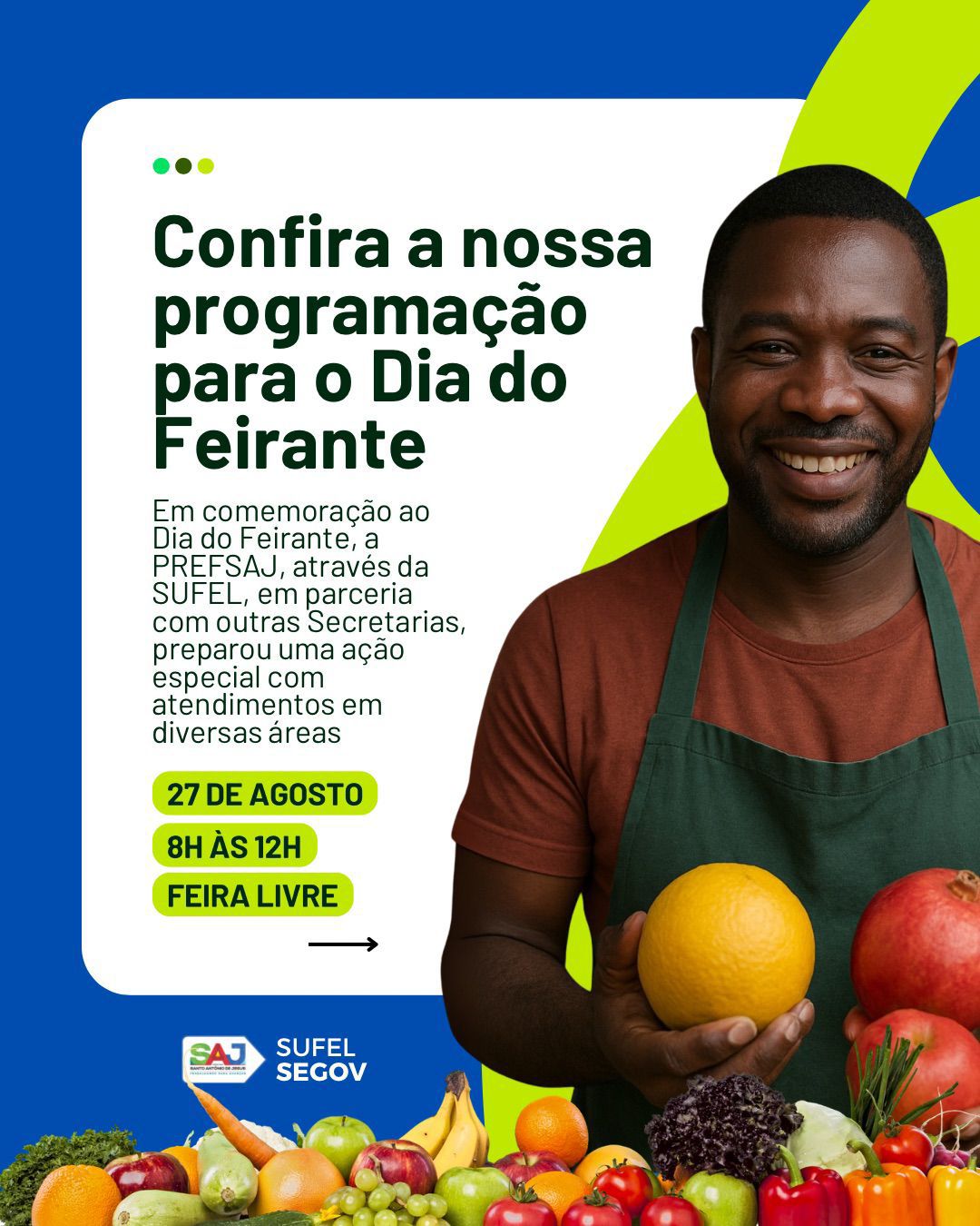 Prefeitura de Santo Antônio de Jesus celebrará o Dia do Feirante com serviços gratuitos e programação especial – Prefeitura de Santo Antônio de Jesus - BA