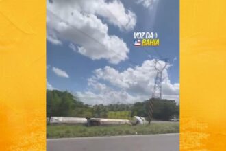 Mais um acidente com carreta é registrado na BR-324 neste sábado (25)