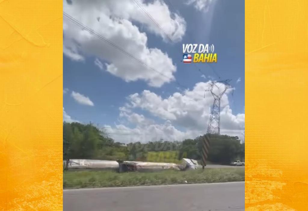 Mais um acidente com carreta é registrado na BR-324 neste sábado (25)