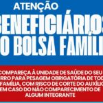 Prefeitura informa a beneficiários do Bolsa Família sobre a necessidade de realizar pesagem obrigatória nas unidades de saúde