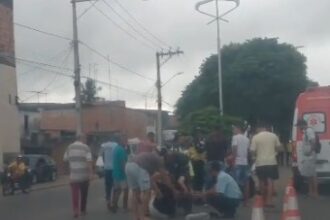Acidente entre motocicleta deixa duas pessoas feridas em Santo Antônio de Jesus