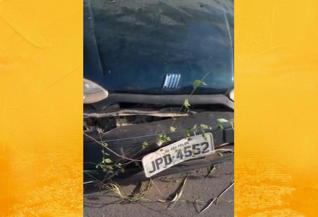 Motorista de São Felipe sofre grave acidente na BA-026, no trevo de Elísio Medrado