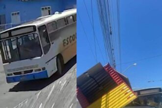 Ônibus desgovernado mata mulher e deixa feridos no centro de Miguel Calmon