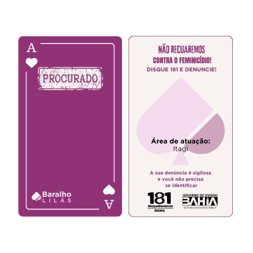 Bahia lança Baralho do Crime Lilás