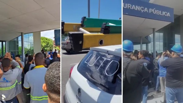 Empresas de internet protestam na SSP após triplo homicídio de funcionários em Salvador