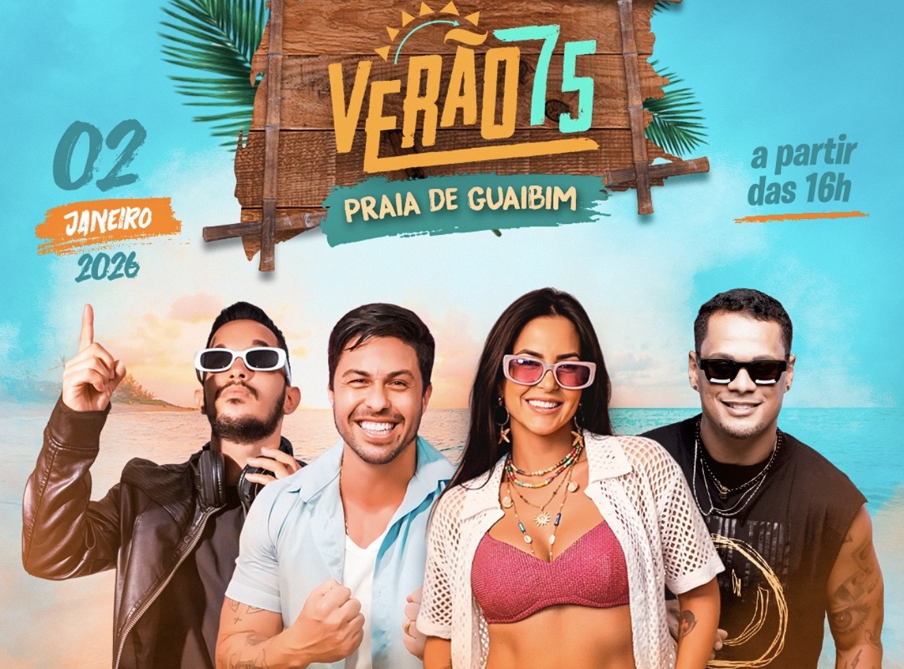 Larissa Marques, Isqueminha, Teddy Pherraz e DJ Vitor Meirelles lançam Verão 75 na praia do Guaibim