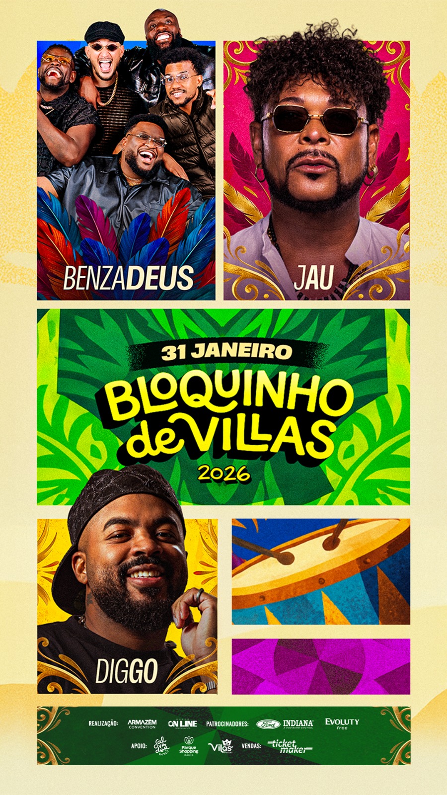 Bloquinho de Villas reúne Jau, Benzadeus e Diggo em esquenta para o Carnaval