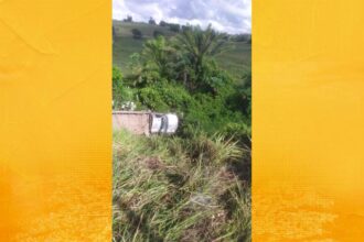 Caminhão com carregamento de banana tomba na BR-101, próximo a S. A. de Jesus