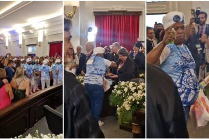 Emocionado, Rotondano toma posse no TJ-BA com som e ritual dos Filhos de Gandhy