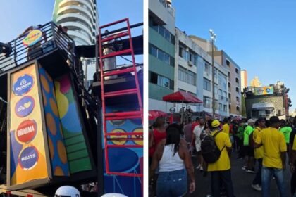 Frente do trio da banda Pagodart desprende durante percurso do Furdunço