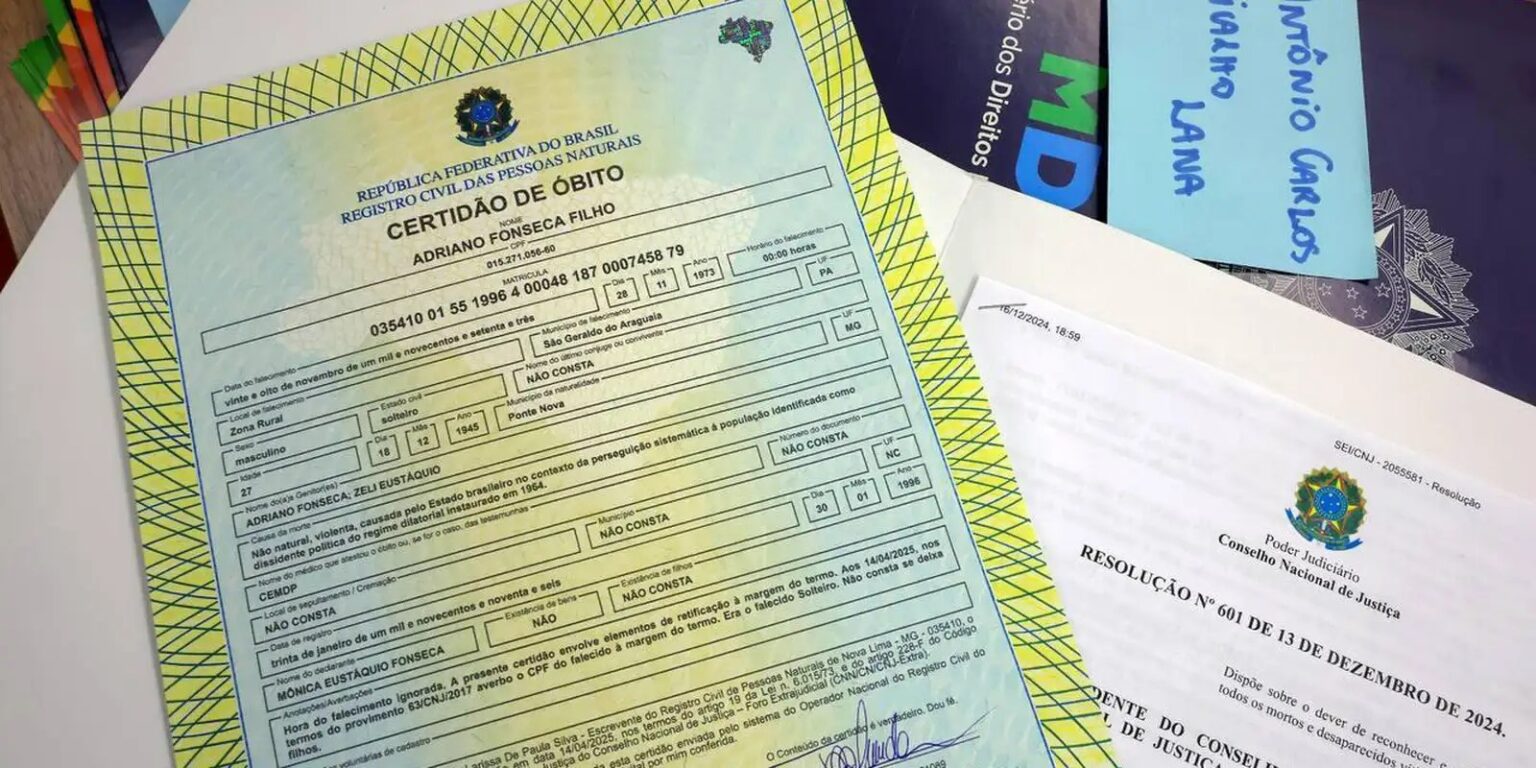 Governo do Brasil realiza entrega de certidões de óbito retificadas de vítimas da ditadura em Salvador (BA), nesta terça-feira (31)