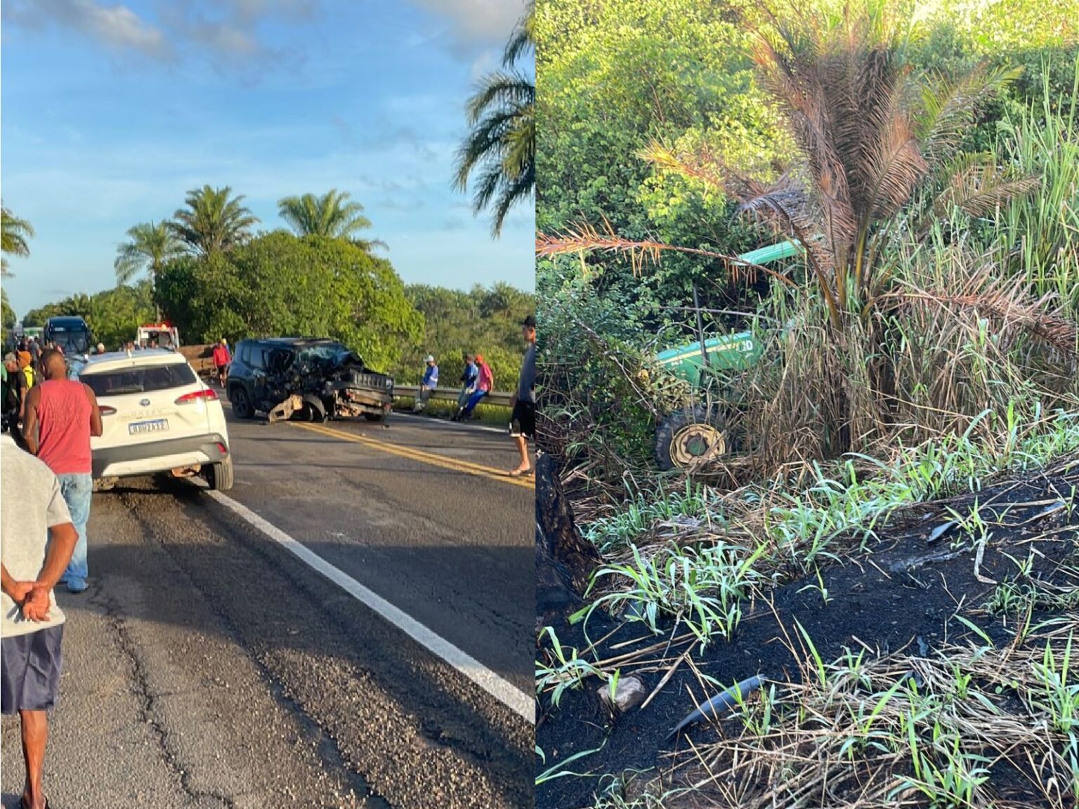 Acidente grave deixa trânsito parcialmente interditado na BA-001, próximo à Ponte do Funil