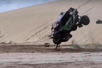 Carro capota e navegador fica ferido durante Rally no Rio Grande do Norte