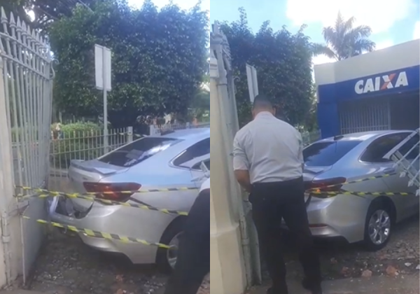 Motorista perde o controle do carro e invade agência da Caixa no centro de Salvador
