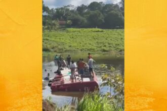 Ônibus cai em açude após colisão na BR-222 e mobiliza resgate em Santa Inês, no Maranhão