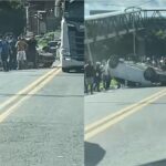 SAJ: Acidente na BR-101 complica trânsito próximo a passarela do Alto Santo Antônio