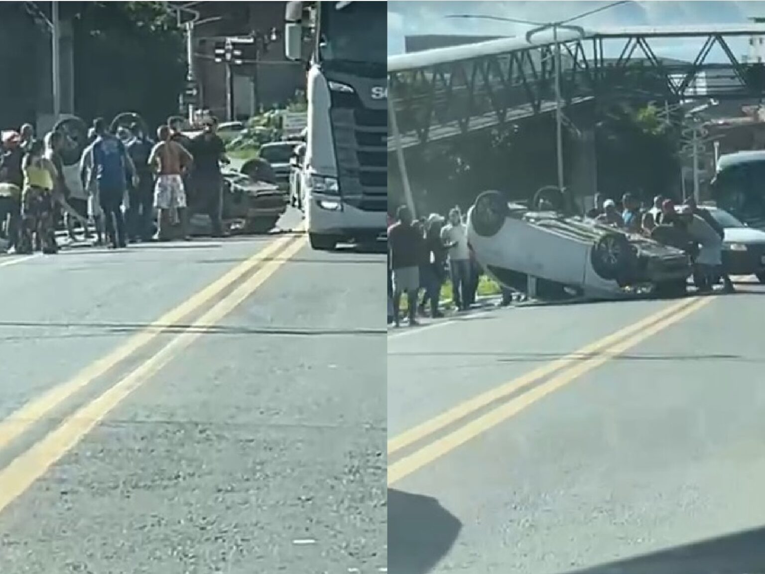 SAJ: Acidente na BR-101 complica trânsito próximo a passarela do Alto Santo Antônio