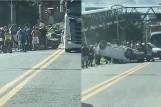 SAJ: Acidente na BR-101 complica trânsito próximo a passarela do Alto Santo Antônio