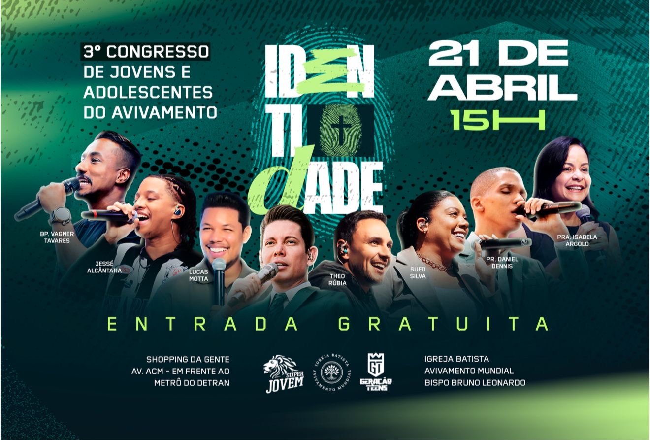 Salvador recebe congresso jovem de igreja liderada pelo Bispo Bruno Leonardo no dia 21 de abril