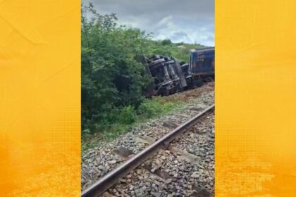 Trem descarrila em Serrinha e mobiliza equipes de emergência