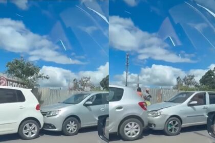 Engavetamento com quatro veículos provoca congestionamento em Santo Antônio de Jesus