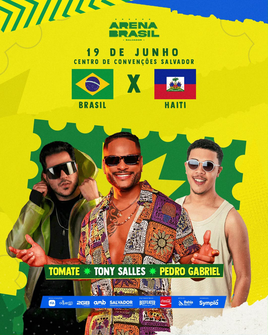 Arena Brasil terá Tomate e Tony Salles em Brasil x Haiti