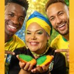 Empreendedora baiana entra no clima da Copa do Mundo e cria acarajé verde e amarelo