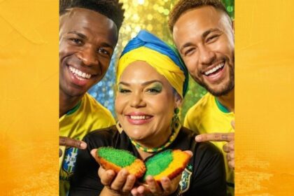 Empreendedora baiana entra no clima da Copa do Mundo e cria acarajé verde e amarelo