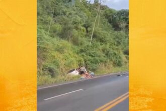Grave acidente na BR-101 deixa feridos na região da Ponte Pedra do Cavalo