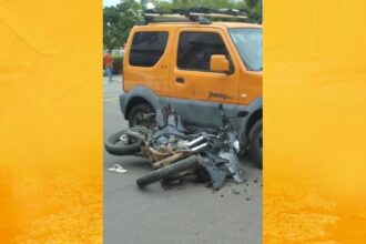 Motociclista fica ferido após colisão com carro no Centro de Santo Antônio de Jesus