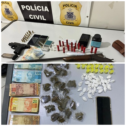 Operação prende suspeito de tráfico e apreende drogas, armas e munições em Castro Alves e Santa Terezinha