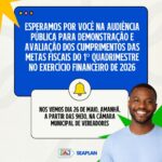 Prefeitura de Santo Antônio de Jesus convida população para Audiência Pública de avaliação das metas fiscais