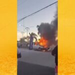 Vídeo: Veículo é consumido pelo fogo na entrada de Santo Antônio de Jesus