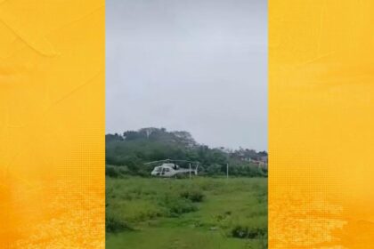 Helicóptero faz pouso de emergência e assusta moradores em Santo Amaro
