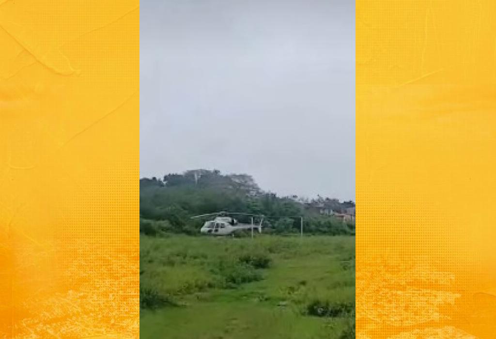 Helicóptero faz pouso de emergência e assusta moradores em Santo Amaro