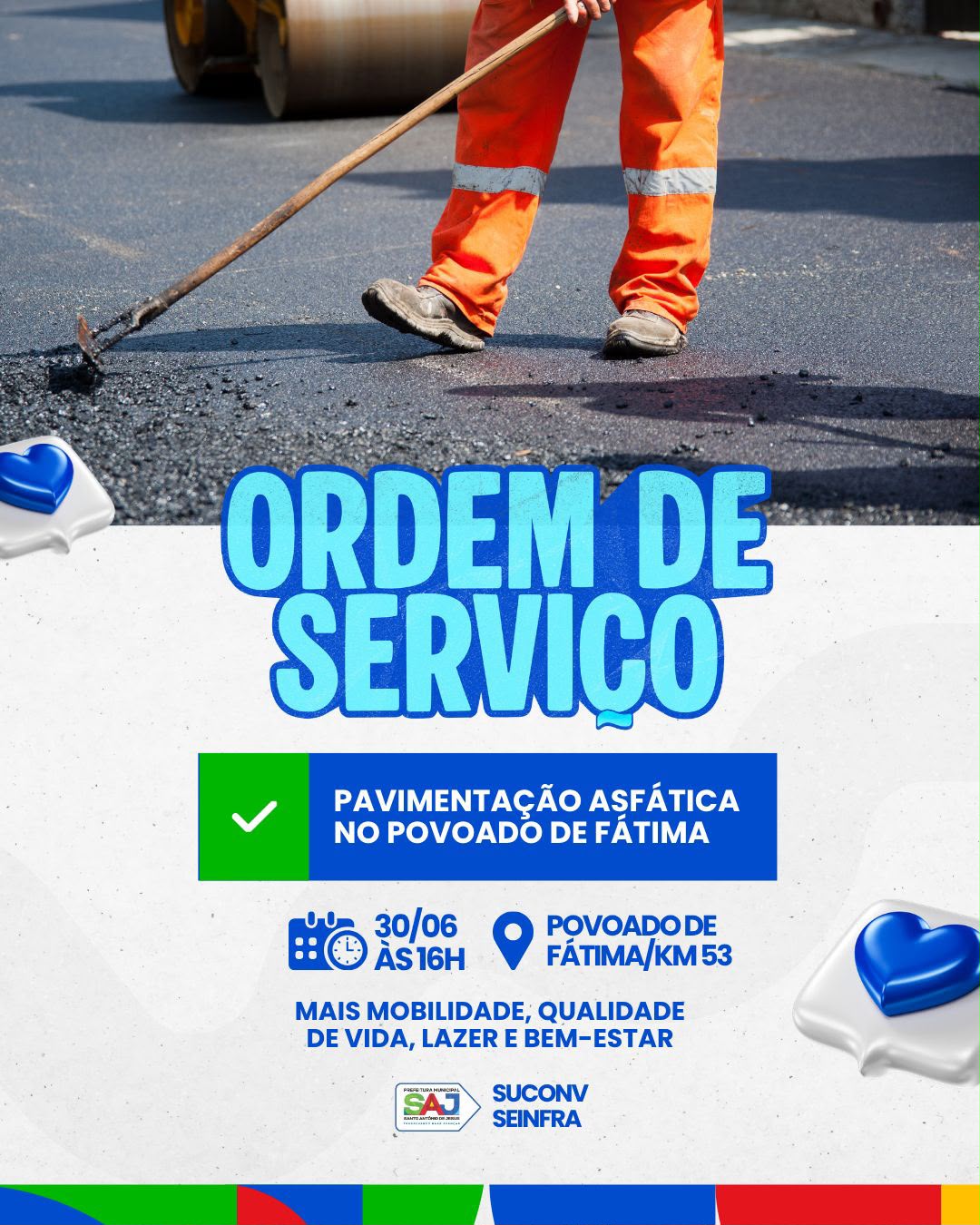 Prefeitura de Santo Antônio de Jesus realizará assinatura da ordem de serviço de pavimentação asfáltica no Povoado de Fátima – Prefeitura de Santo Antônio de Jesus - BA