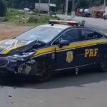 Viatura da PRF se envolve em acidente na BR-101, em Valença
